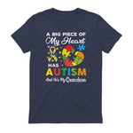 A Big Piece of My Heart Has Autism and He's My Grandson in Heather Navy - back view