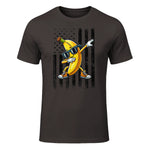 Dabbing Banana Retro American Flag Banana Lover Boys Kids T-Shirt in Dark Chocolate - front view