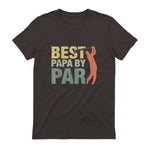 Funny Best Papa By Par Father's Day Golf Gift Grandpa in Dark Chocolate - back view