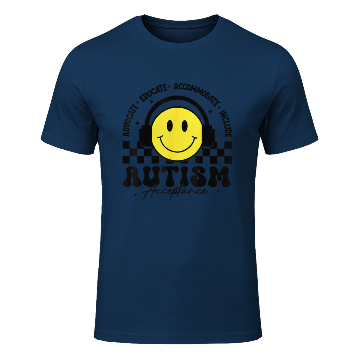 Autism Awareness Acceptance Special Education Teacher Kids T-Shirt in Navy - front view