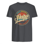 PAPA Like A Grandpa Only Cooler Funny Dad Papa Grandfather in Charcoal - back view