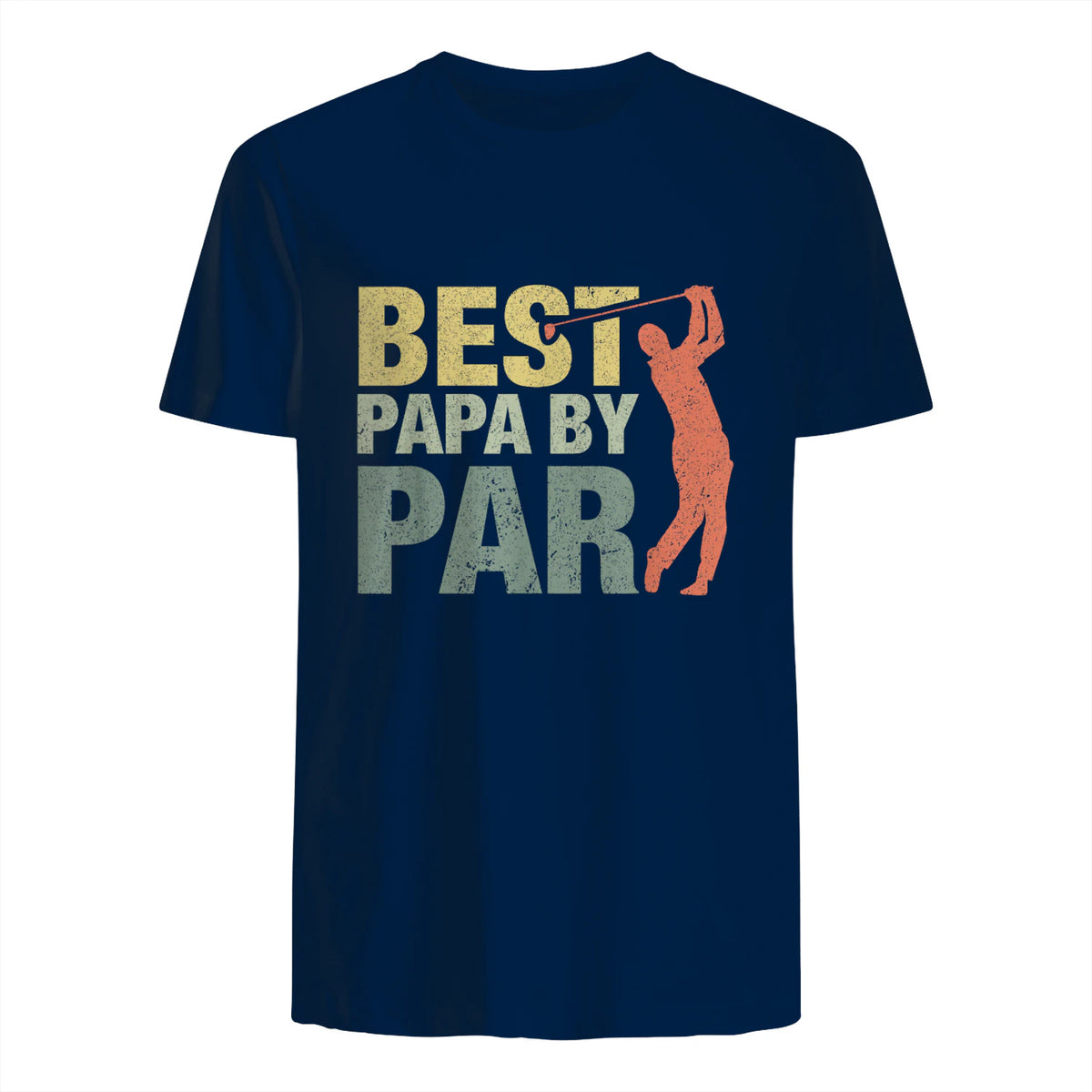 Funny Best Papa By Par Father's Day Golf Gift Grandpa in Navy - back view
