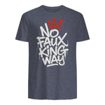No Faux King Way T-Shirt in Heather Navy - back view