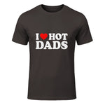 I Love I Heart Hot Dads Shirt in Dark Chocolate - front view