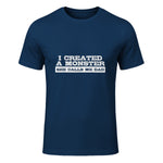 Funny Tshirt Gift for Dad from Daughter First Father's Day in Navy - front view