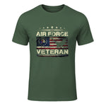 Veteran US Air Force TShirt - American Betsy Ross Flag T-Shirt in Military Green - front view
