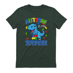 Kids Autism Awareness is My Superpower Boys in Forest Green - back view