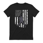 American Flag Baseball Shirt Cool Distressed Jersey Gift Tee T-Shirt in Black - back view
