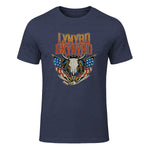 Lynyrd Skynyrd - Americana Steer Skull T-Shirt in Heather Navy - front view