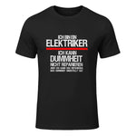 Elektriker Fun Geschenkidee - Herren Schwarz S - Kurzarm - Casual Funny Slogan Electrician in Black - front view