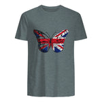 Union Jack Butterfly Butterflies Flag Wings British UK Flag in Dark Heather - back view