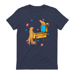 Flipper Wiz chien chat jouant au flipper in Heather Navy - back view