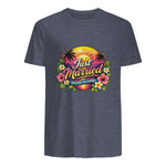 Couple de Jeunes mariés drôle Just Married Tropical Honeymoon in Heather Navy - back view