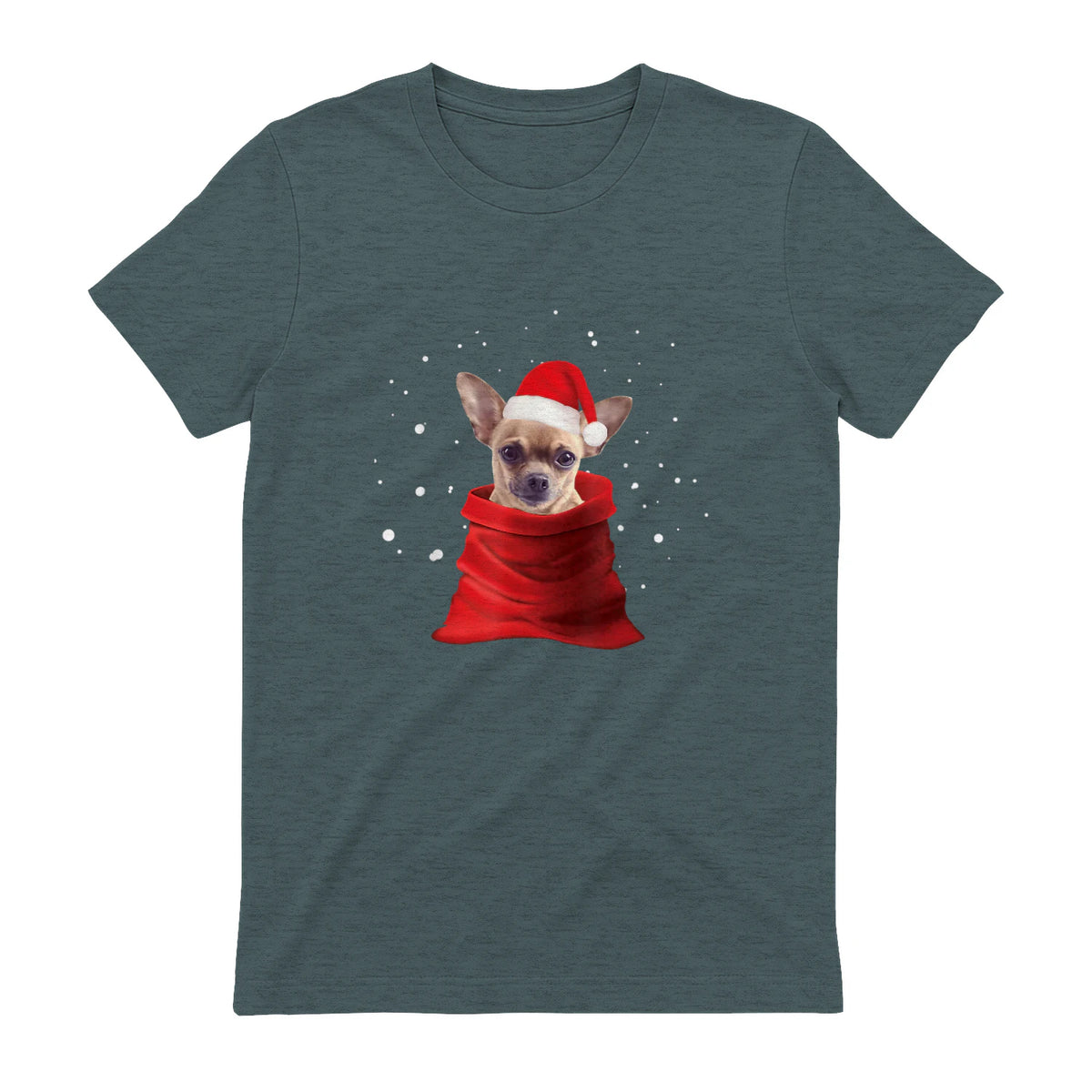 Chihuahua Motif de Noël - Mignon Mignon Xmas Neige Chiwawa in Dark Heather - back view