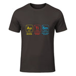 Autism Awareness Periodic Table ASD T-Shirt in Dark Chocolate - front view