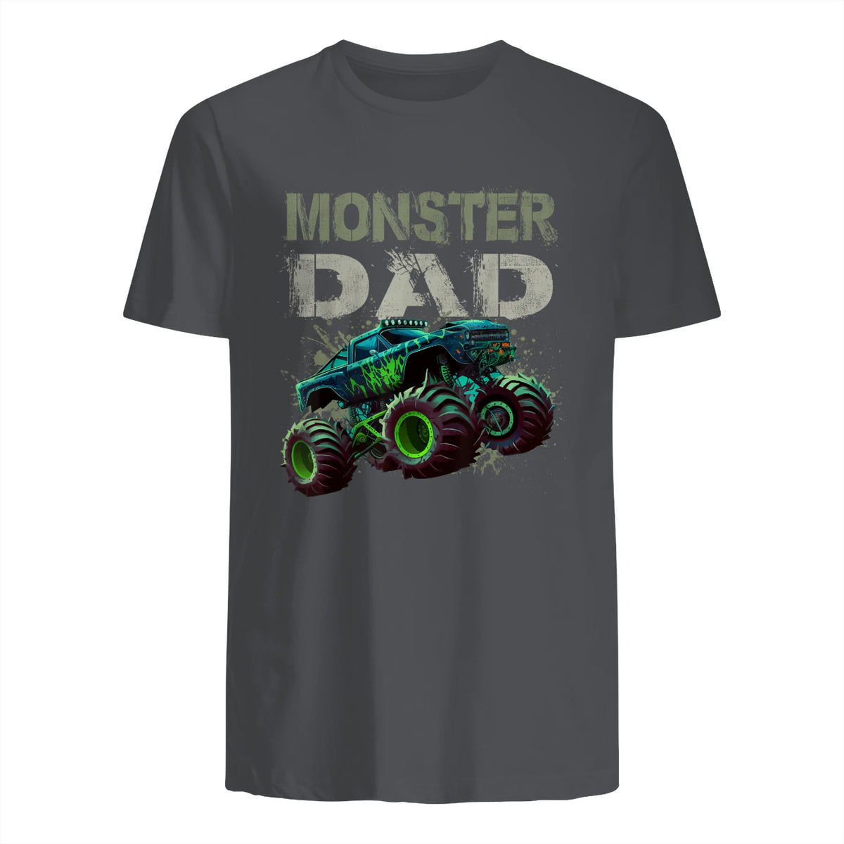 Monster Truck Dad T-Shirt in Charcoal - back view