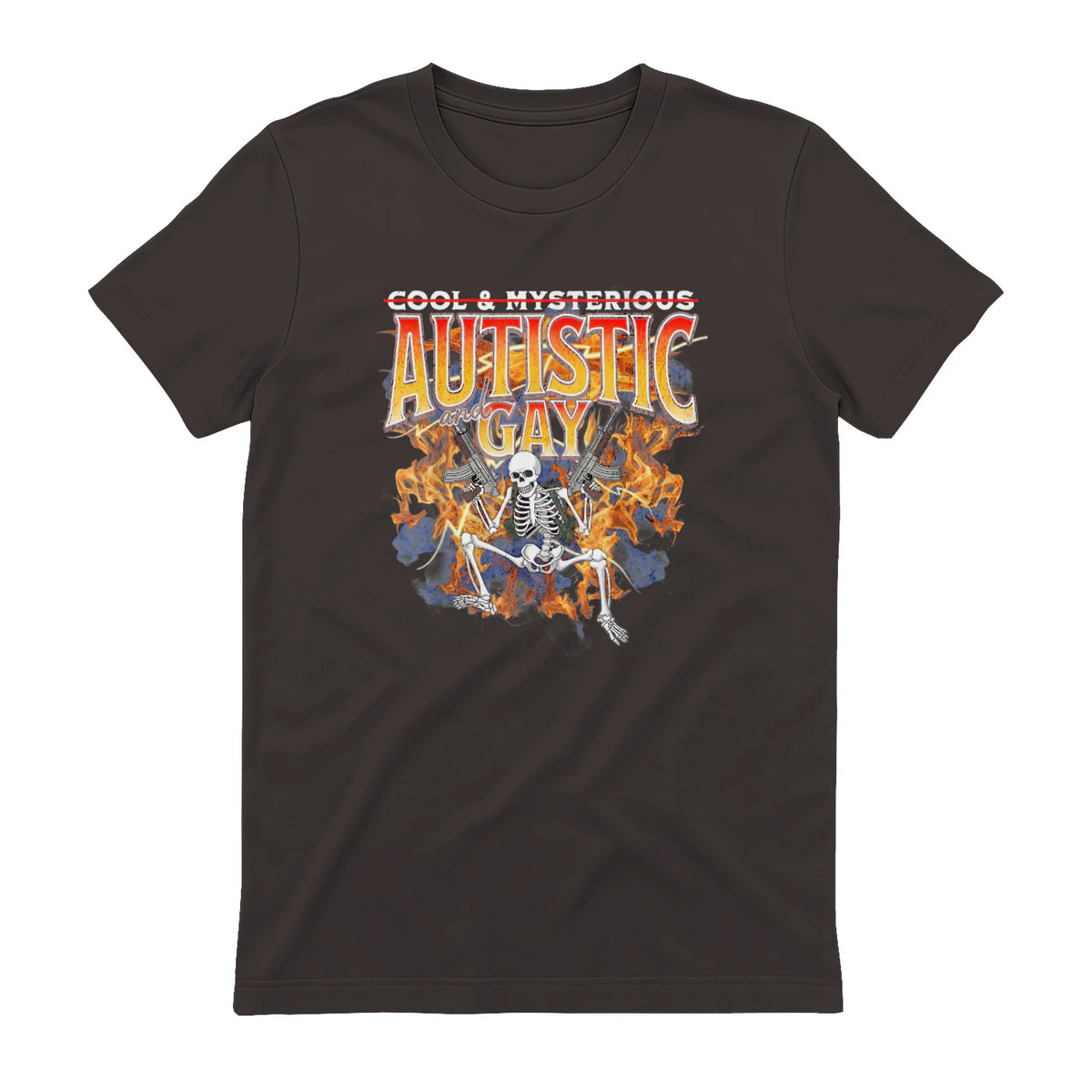 Autism Meme Funny Tism Squelette Autistique et Gay Humour in Dark Chocolate - back view