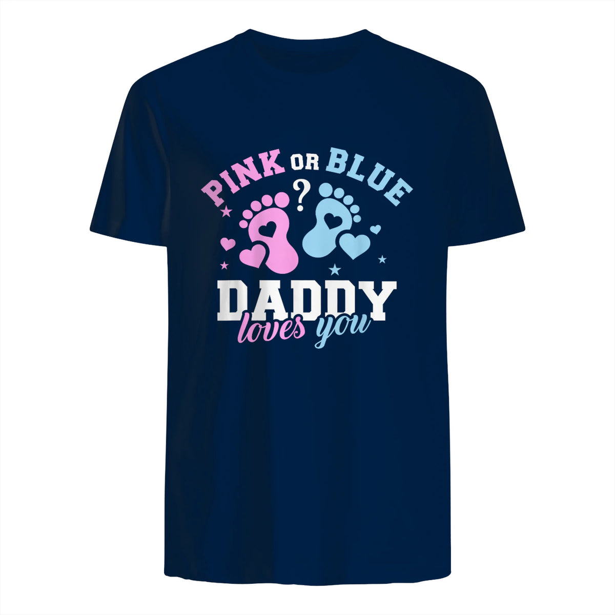 Gender Reveal Daddy dad in Navy - back view