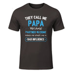 Funny Grandpa Papa Partner in Crime Dad in Dark Chocolate - front view