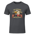 American Flag Anniversary T-Shirt in Charcoal - front view