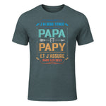 Deux Papa J'Ai et Papy Titres Grand Père in Dark Heather - front view