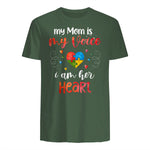 Autism Mom Support ASD T-Shirt in Military Green - back view