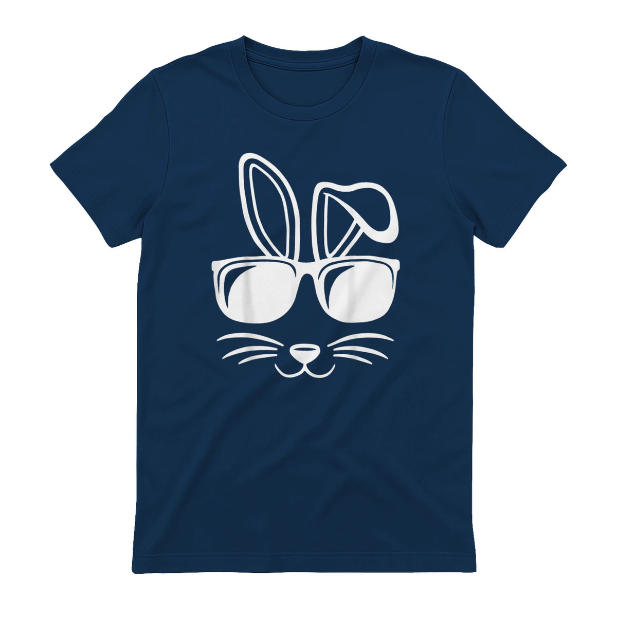 Bunny Face With Sunglasses Men Boys Kids Easter Day in Navy - back view