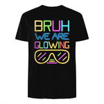 Bruh We are Glowing in My Glowing Era Hello Summer Vacation T-Shirt in Black - back view