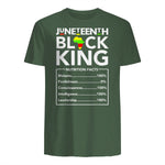 Juneteenth Black King Nutritional Facts Melanin Men Father in Military Green - back view