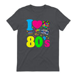 I Love the Eighties Classic Nostalgia T-Shirt in Charcoal - back view