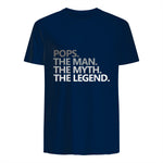 POPS GRANDPA DAD BIRTHDAY Father's Day Funny Men Gift in Navy - back view
