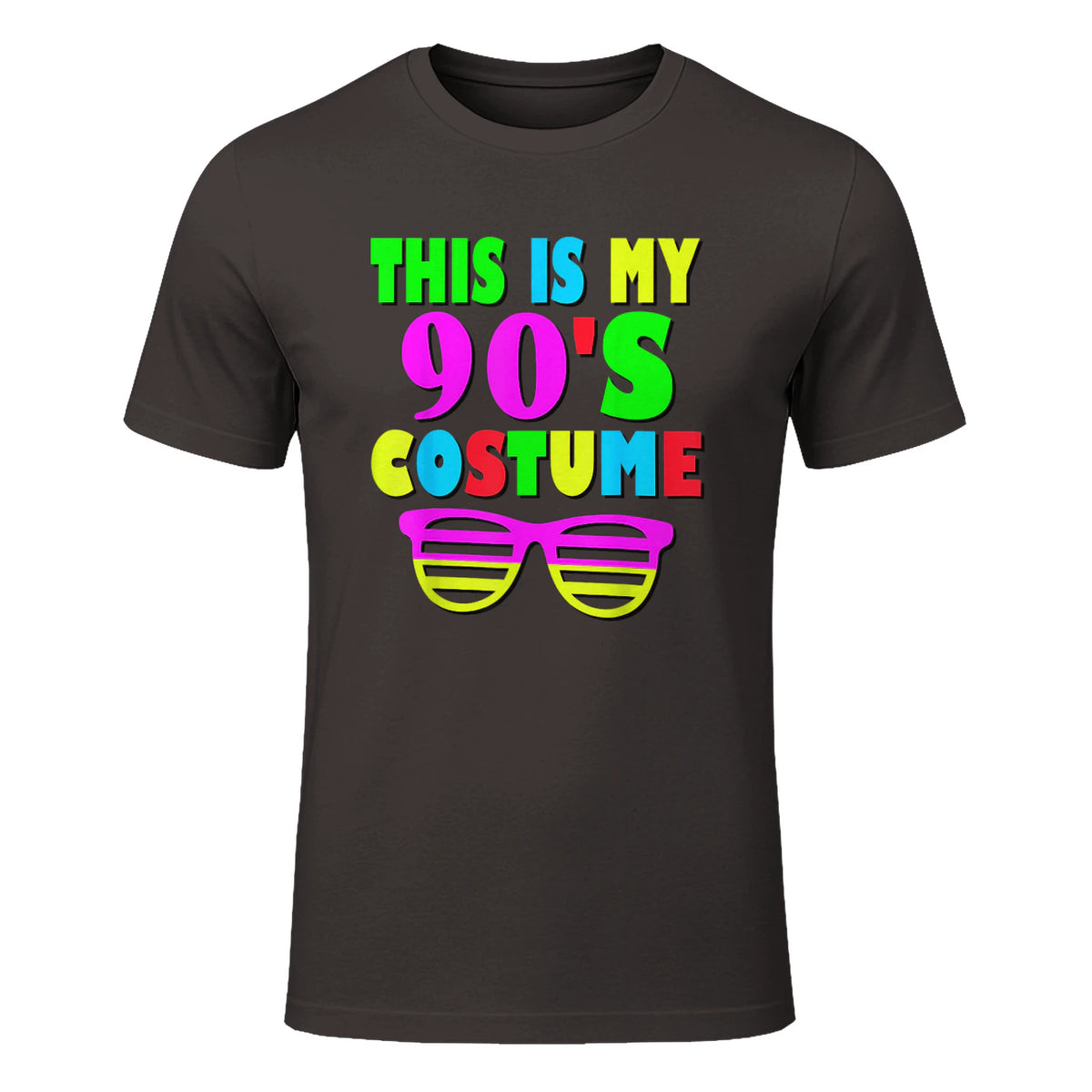 This Is My Nineties Costume Party T-Shirt in Dark Chocolate - front view
