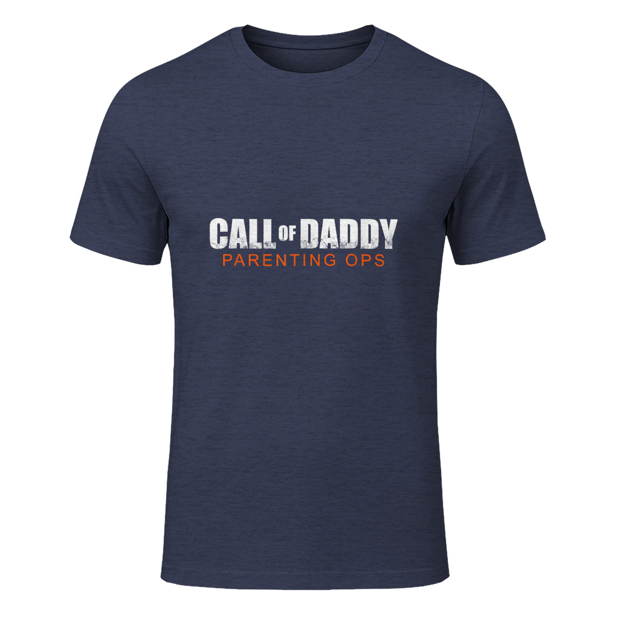 Gamer Dad Call of Daddy Call of Dad Parenting Ops in Heather Navy - front view