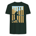 Baseball Drip Boys Dripping Ice Cream Baseball American Flag T-Shirt in Forest Green - back view
