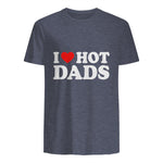 I Love I Heart Hot Dads Shirt in Heather Navy - back view
