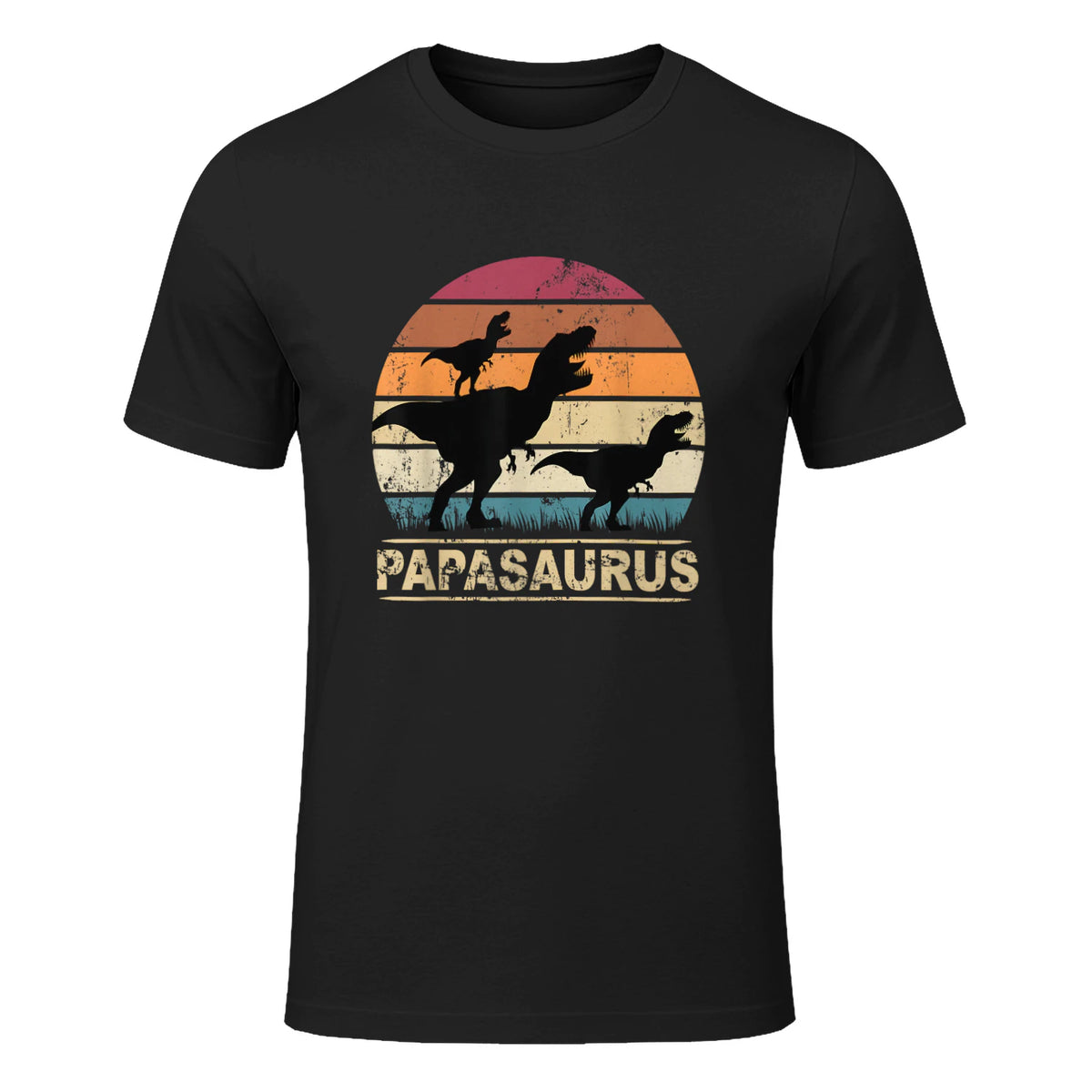 Papasaurus Dinosaurier Papa Tyrannosaurus Dino Doppelpack in Black - front view