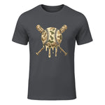Baseball Drip Camo Baseball Bats Boys Sports Cool Game Day T-Shirt in Charcoal - front view
