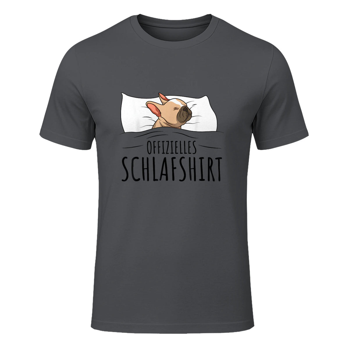 Süße Französische Bulldoggen Geschenke Offizielles Schlafshirt Schlafanzug Französische Bulldogge , Weiß, S, Kurz in Charcoal - front view