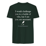 William Shakespeare Quote English Literature & Classic Plays in Forest Green - back view
