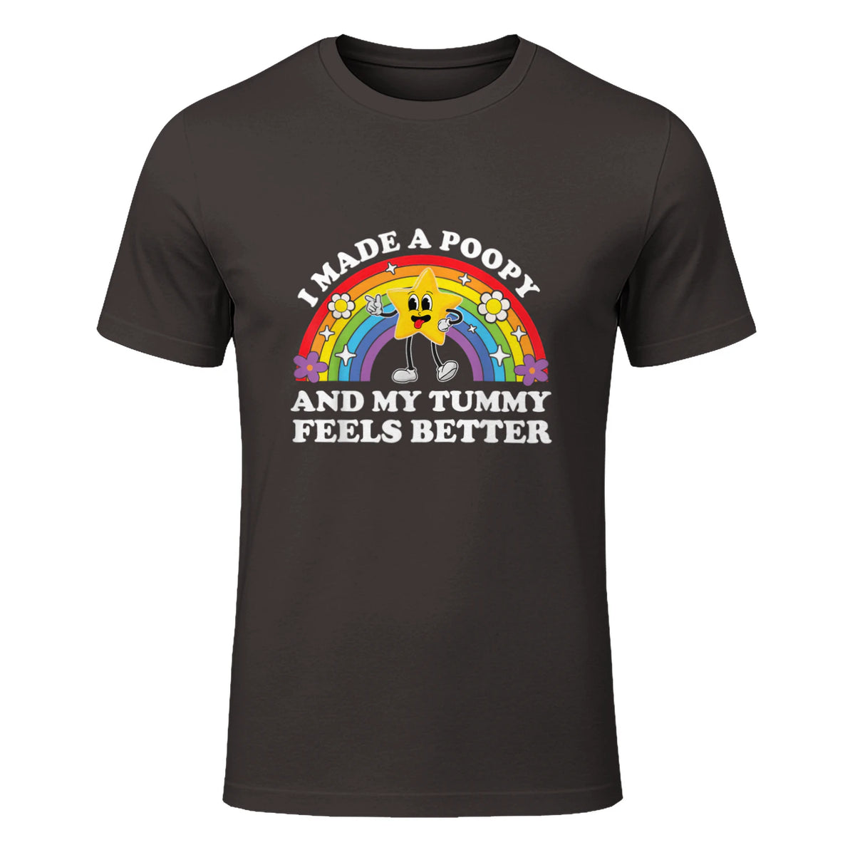 I Made A Poopy Funny Inappropriate Vacation Swap Adult T-Shirt in Dark Chocolate - front view