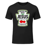 Catch Up with Jesus T-Shirt in Black - front view