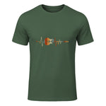 Music Guitarist Heartbeat Guitar in Military Green - front view