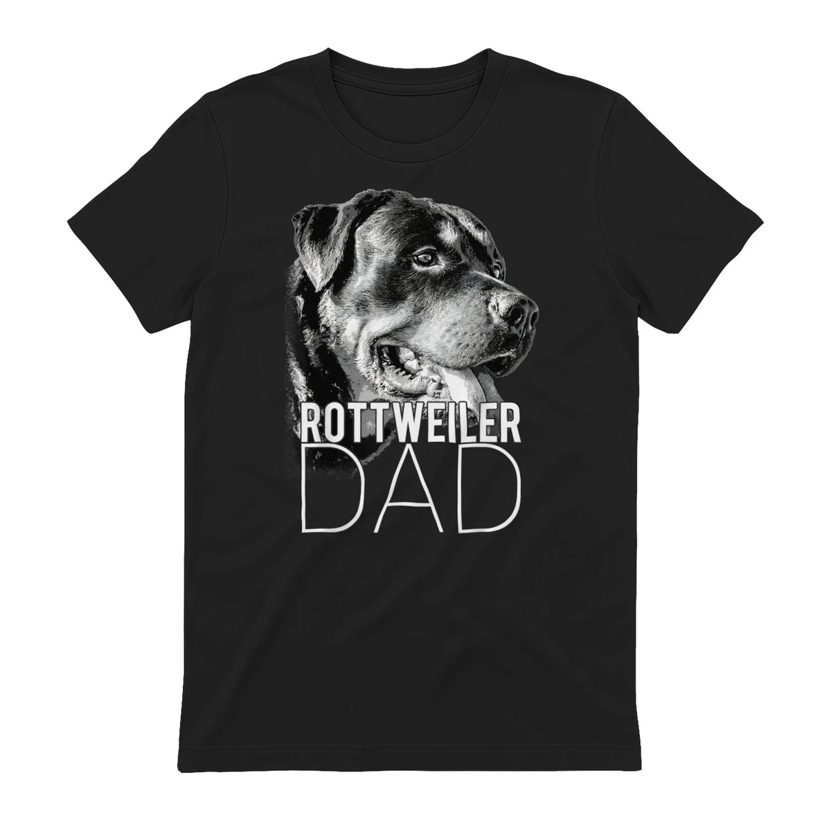 Dog Dad Rottweiler – Chiens Papa in Black - back view