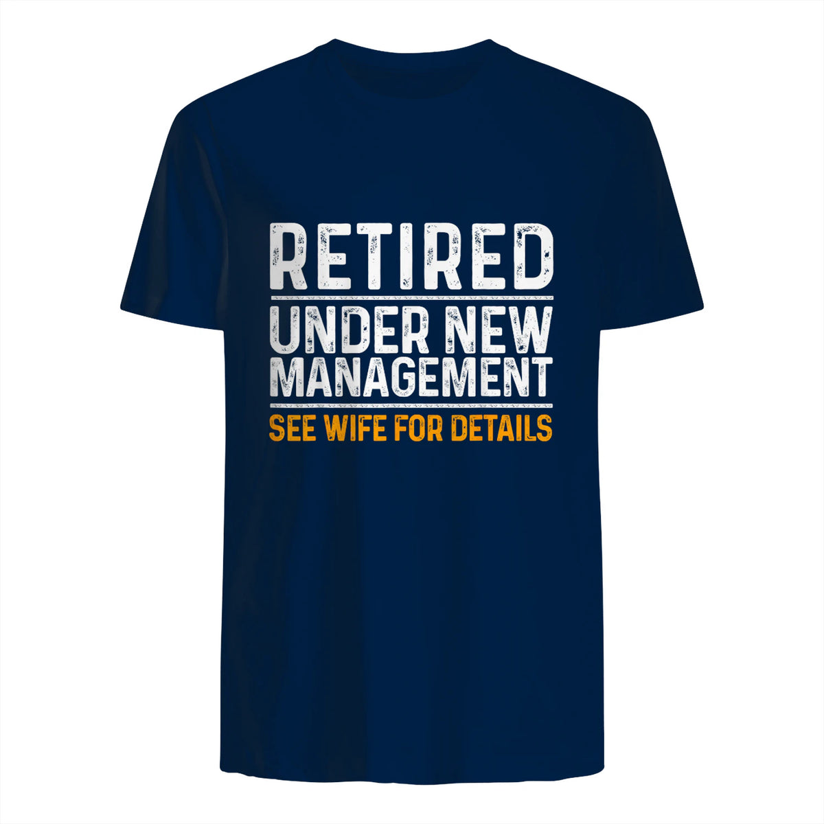 Funny Retirement Party Men's T-Shirt - Dad Humor, Classic Fit, Short Sleeve - Black in Navy - back view