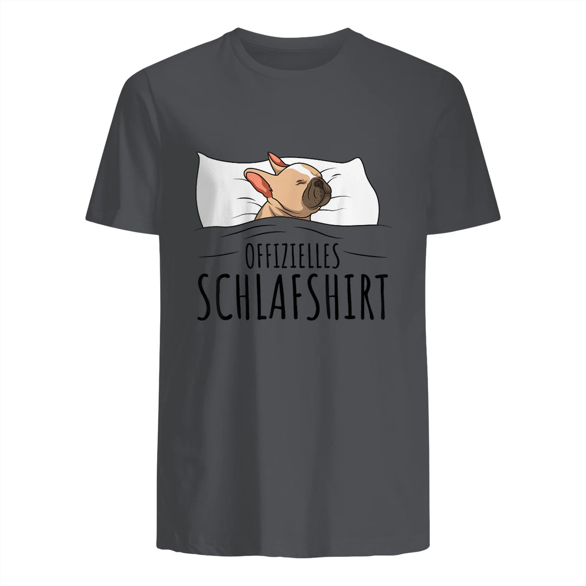 Süße Französische Bulldoggen Geschenke Offizielles Schlafshirt Schlafanzug Französische Bulldogge , Weiß, S, Kurz in Charcoal - back view