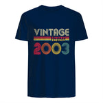 Vintage Twenty-First Birthday Gift T-Shirt in Navy - back view