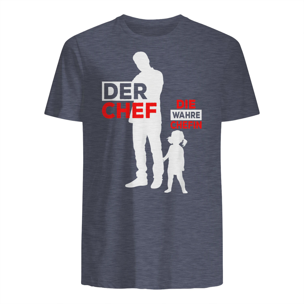 Vater Tochter Partnerlook Vatertag Papa Tochter in Heather Navy - back view