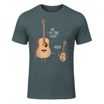 Uke I Am Your Father T Shirt Ukulele Guitar Music in Dark Heather - front view