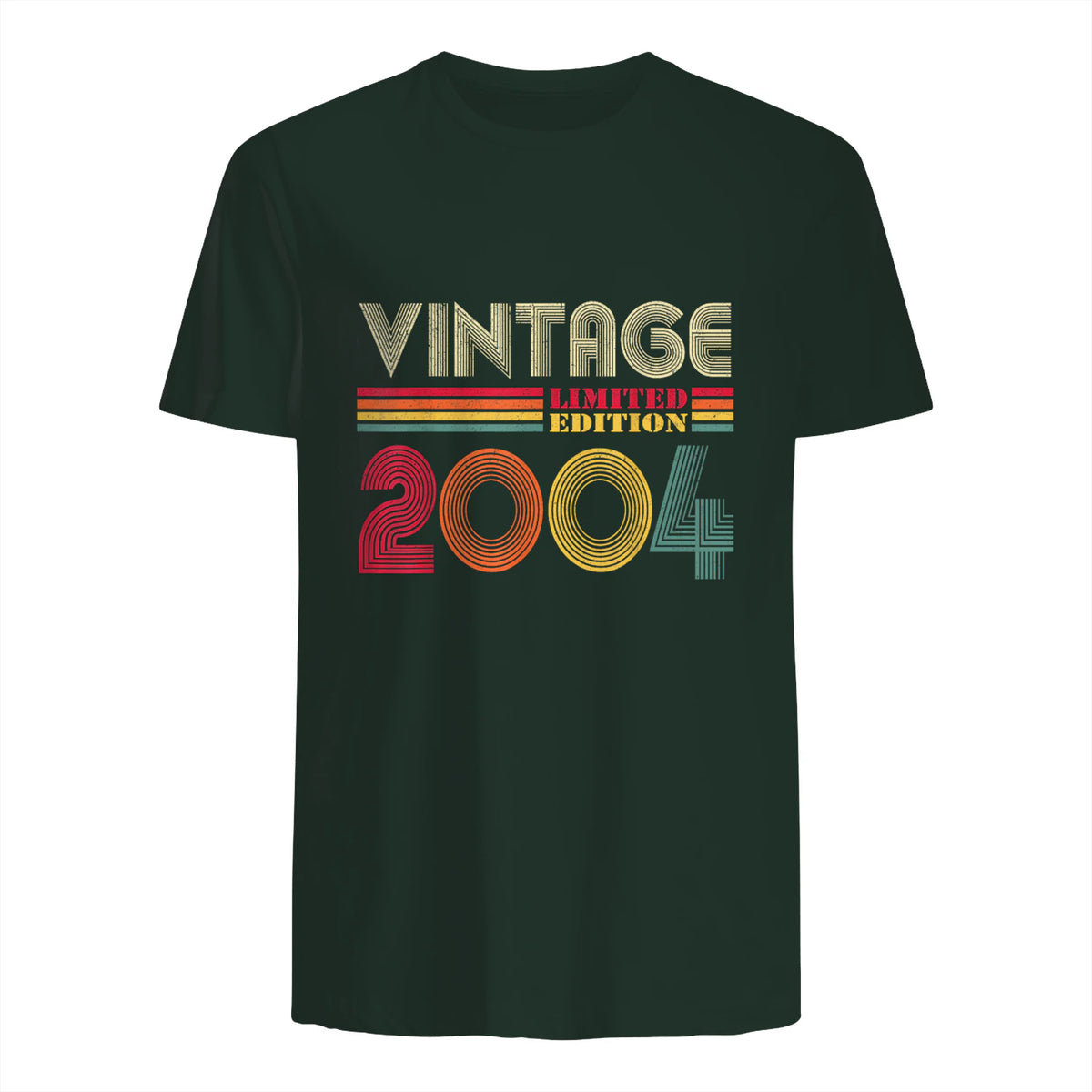 Vintage Twentieth Birthday Gift T-Shirt in Forest Green - back view