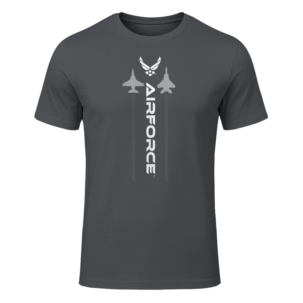 US Air Force with Logo T-Shirt in Charcoal - front view